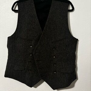 Men's Charcoal Gray Wool Vest
